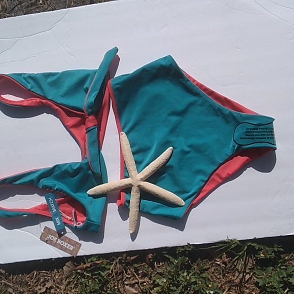 Nwt Coral & Turquoise Reversible Bikini - Picture 7 of 10